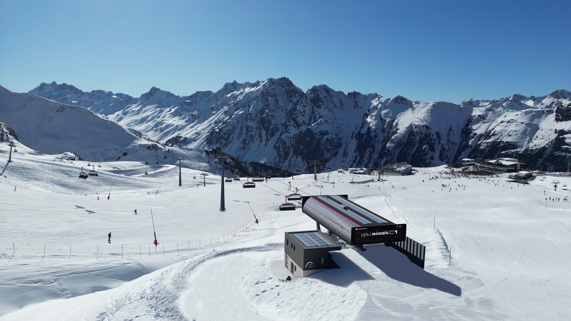 Rendering der neuen Höllbodenbahn Bergstation | © Silvrettaseilbahn AG