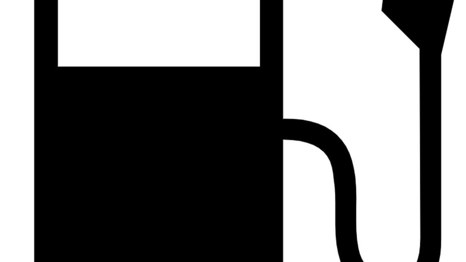 A black icon of a gas pump. It symbolizes fuel and gas stations.