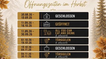 Mountain Garage Öffnungszeiten Herbst 2026