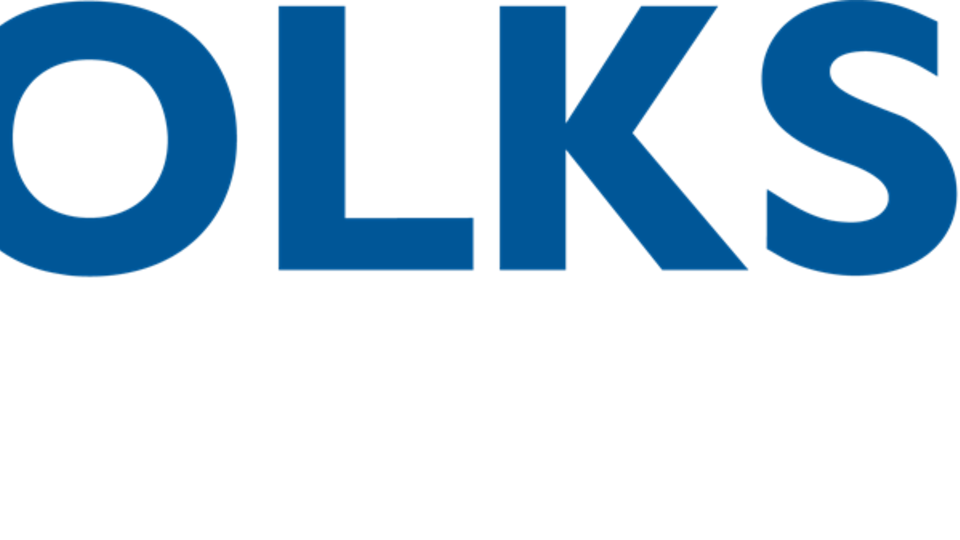 Ein Logo der Volksbank Tirol in Blau. Es zeigt den Schriftzug "VOLKSBANK TIROL" mit einem stilisierten Flügel-Symbol.